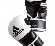 Перчатки тренировочные Adidas ММА кожа и ПУ черно/бел