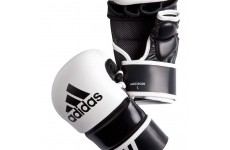 Перчатки тренировочные Adidas ММА кожа и ПУ черно/бел
