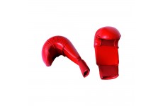 Перчатки без защиты пальца Adidas WKF 2012-2015. Цвет красный