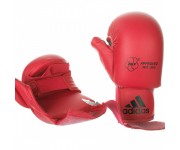 Перчатки с защитой пальца Adidas WKF. Цвет красный
