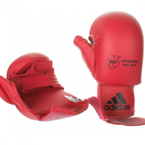 Перчатки с защитой пальца Adidas WKF. Цвет красный