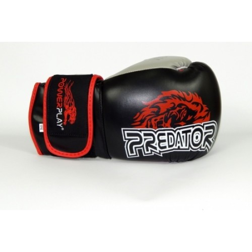 Боксерские перчатки PowerPlay 3006 Lion Predator Serits Black