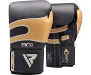 Боксерские перчатки RDX Leather Black Gold