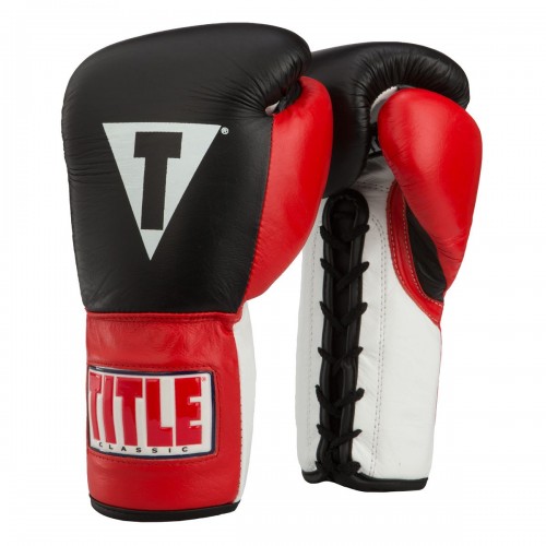Боксерские перчатки на шнуровке TITLE CLASSIC CORRUPT PRO FIGHT GLOVES