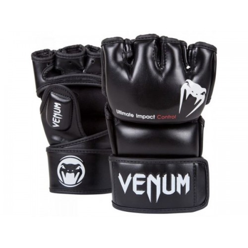 Перчатки Venum Impact MMA Gloves - Skintex Leather - Black