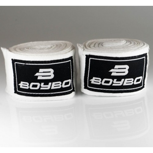 Бинты боксёрские BOYBO эластик Белые