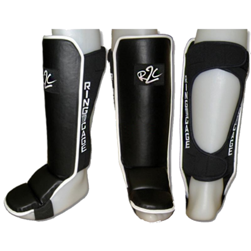 Щитки для защиты голени и стопы RING TO CAGE R2C Hook&Loop Grappling Shin instep - Open Back