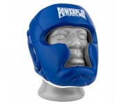 Боксерский шлем тренировочный PowerPlay 3068 PU + Amara Сине-Белый
