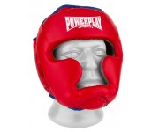 Боксерский шлем тренировочный PowerPlay 3068 PU + Amara Красно-Синий