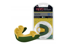 Капа OPRO Silver Green / Gold