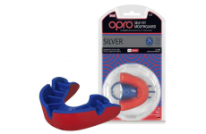 Капа OPRO Silver Red / Blue