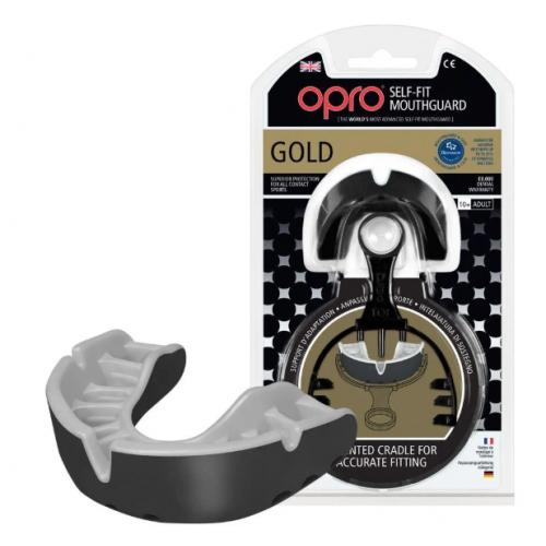 Капа OPRO Gold Series Black / Pearl