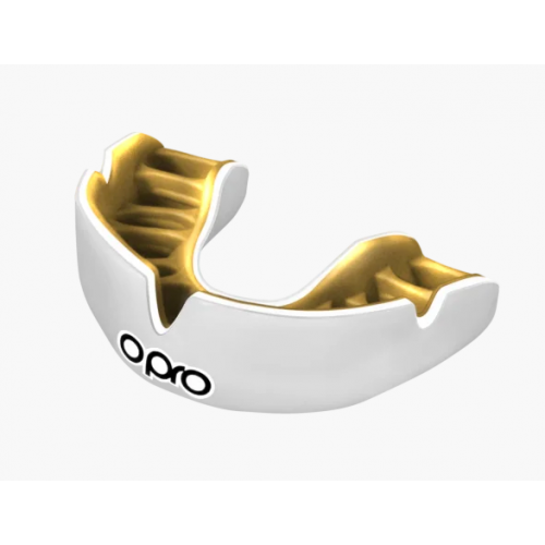 Капа OPRO Power-Fit Single Series White/Gold