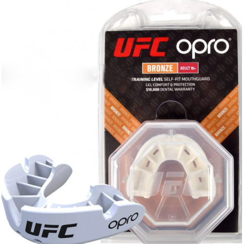 Капа OPRO Bronze UFC Hologram White
