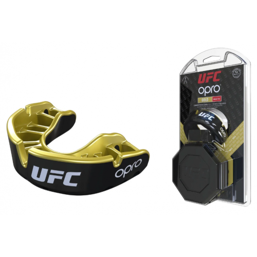 Капа OPRO Gold UFC Hologram Black Metal/Gold