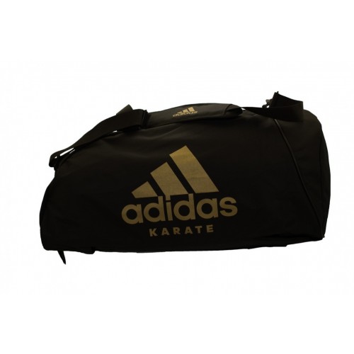 Сумка adidas CC055K. Цвет черный, золотой логотип карате.