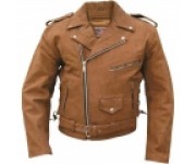 Куртка мужская кожа буйвола BUFFALO Mens Brown Motorcycle Jacket Premium
