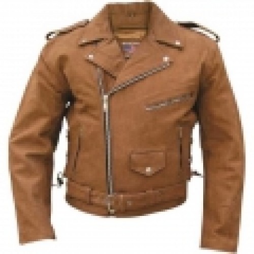 Куртка мужская кожа буйвола BUFFALO Mens Brown Motorcycle Jacket Premium