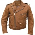 BUFFALO 16976 Куртка мужская кожа буйвола BUFFALO Mens Brown Motorcycle Jacket Premium фото