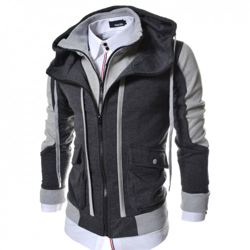 Толстовка мужская LCJ10 TheLees Mens Casual Slim Fit Hoodies Cotton Long Sleeve Solid Jacket