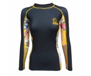 Женский рашгард Fuji Sports Women's Kimono Rash Guard Black/Gold