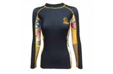 Женский рашгард Fuji Sports Women's Kimono Rash Guard Black/Gold