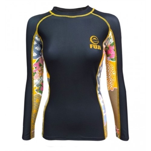 Женский рашгард Fuji Sports Women's Kimono Rash Guard Black/Gold