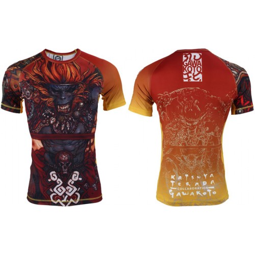 Рашгард короткий рукав GAWAKOTO Monkey King orange Принт