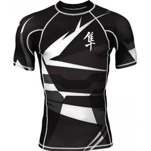 Рашгард короткий рукав HAYABUSA Metaru 47 Rash Guard Shortsleeve White Черный