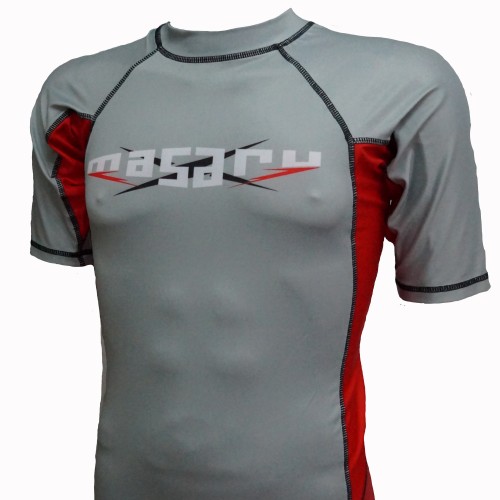 Рашгард короткий рукав MASARU Short Sleeve Rash Guard Grey-red Серый