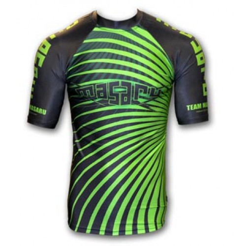 Рашгард короткий рукав MASARU Short Sleeve Rash Guard M2 - Black-Green