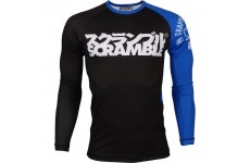 Рашгард длинный рукав SCRAMBLE BJJ Ranked Rash Guard Черно-синяя Черный