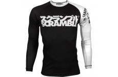 Рашгард длинный рукав SCRAMBLE BJJ Ranked Rash Guard Черно-белая Черный