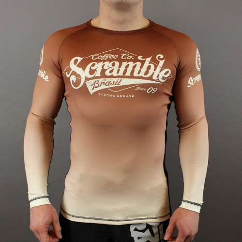 Рашгард длинный рукав SCRAMBLE Coffe and Chokes Rash Guard Бежевый