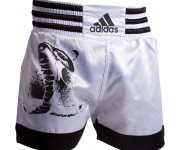 Шорты тайского бокса Adidas бело-черные