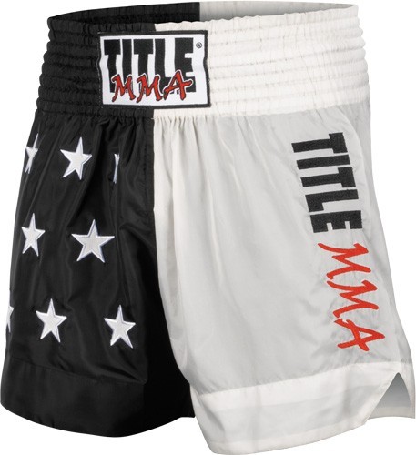 Шорты для тайского бокса TITLE MMA Nylon Thai Trunks White