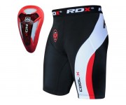Шорты MMA компрессионные RDX с ракушкой Red