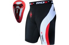 Шорты MMA компрессионные RDX с ракушкой Red