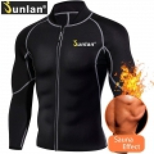 Реглан для сгонки веса мужской JUNLAN Men Sweat Neoprene Waist Fitness Jacket