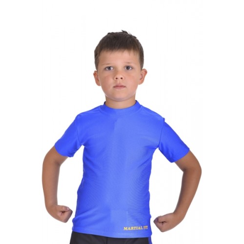 Футболка компрессионная for KIDS MARTIAL FIT blue