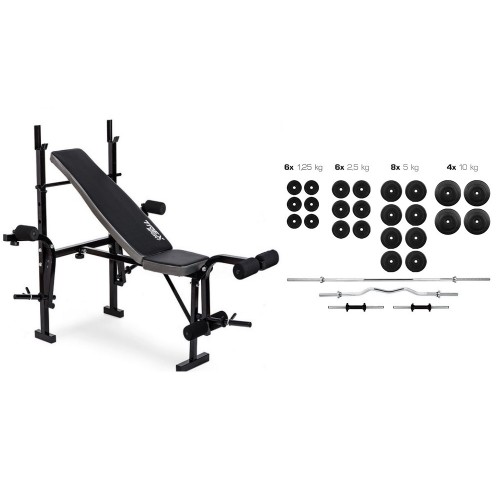 Набор Plenergy Premium 120 кг со скамьей Trex-055