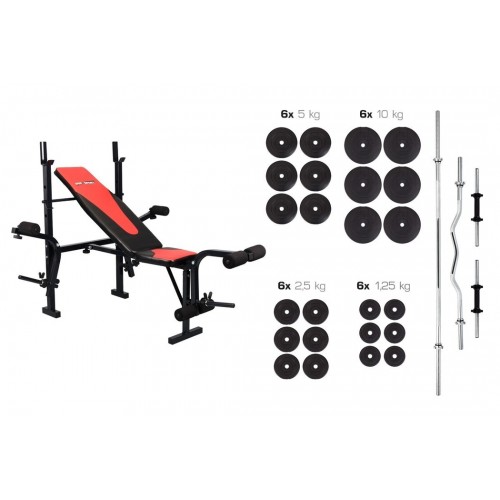 Набор Premium 128 кг со скамьей HS-1055