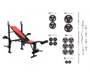 Набор Strong 129 кг со скамьей HS-1055