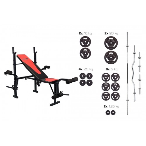 Набор Strong 129 кг со скамьей HS-1055