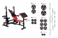Набор Strong 129 кг со скамьей HS-1075 с тягой и партой