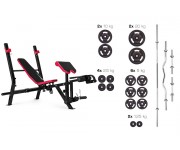 Набор Strong 129 кг со скамьей HS-1090