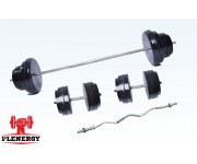 Штанга + гантели + W-образный гриф Plenergy 77 кг