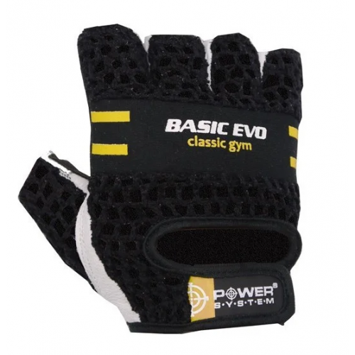 Перчатки для фитнеса и тяжелой атлетики Power System Basic EVO PS-2100 Black/Yellow Line