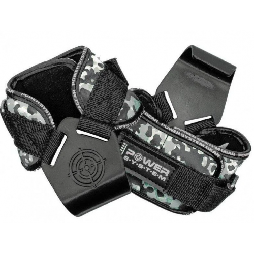 Крюки для тяги на запястья Power System Hooks Camo PS-3370 Black/Grey