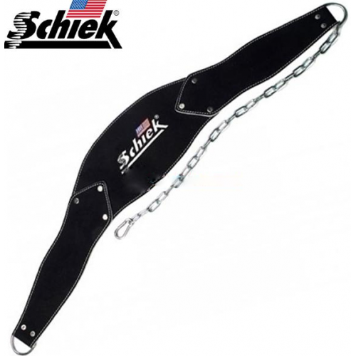 Пояс кожаный с цепями для утяжелителей SCHIEK Black Leather Dipping Belt 5008B